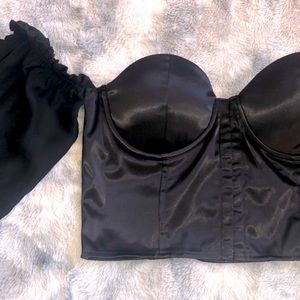 Black Corset Crop Top 🖤
